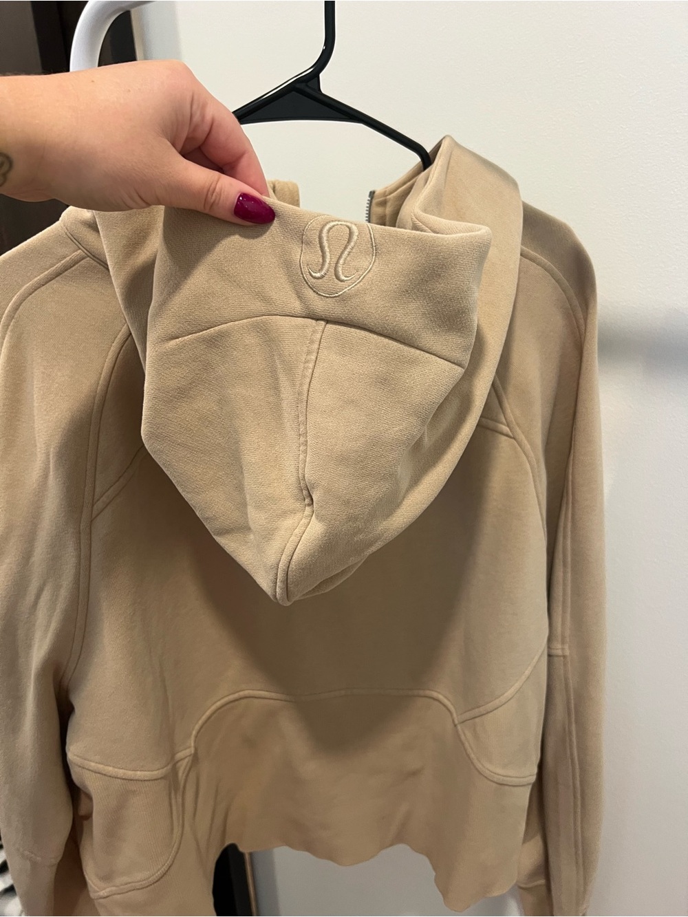 lululemon athletica Half-Zip Crop Hooded Jacket in Beige - Picture 4 of 4
